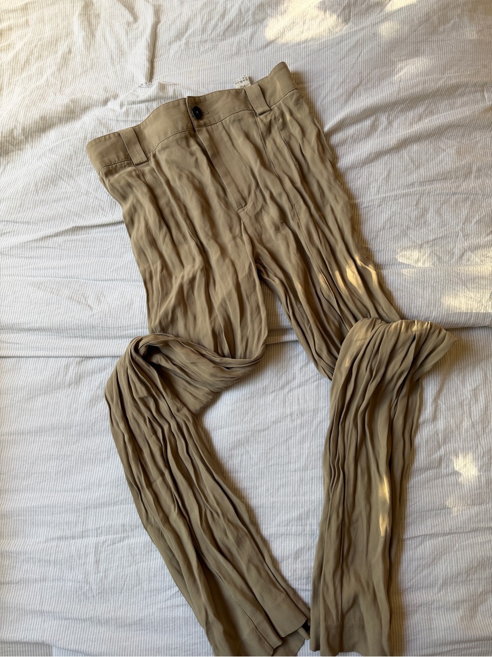 Zara women Pleated Tan trousers